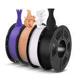 ANYCUBIC PLA Filament 1.75mm Bundle, 3D Printing PLA Filament 1.75mm Dimensional Accuracy +/- 0.02mm, 1KG Reusable Spool (2.2 lbs), 4KG Black + White + Blue + Red
