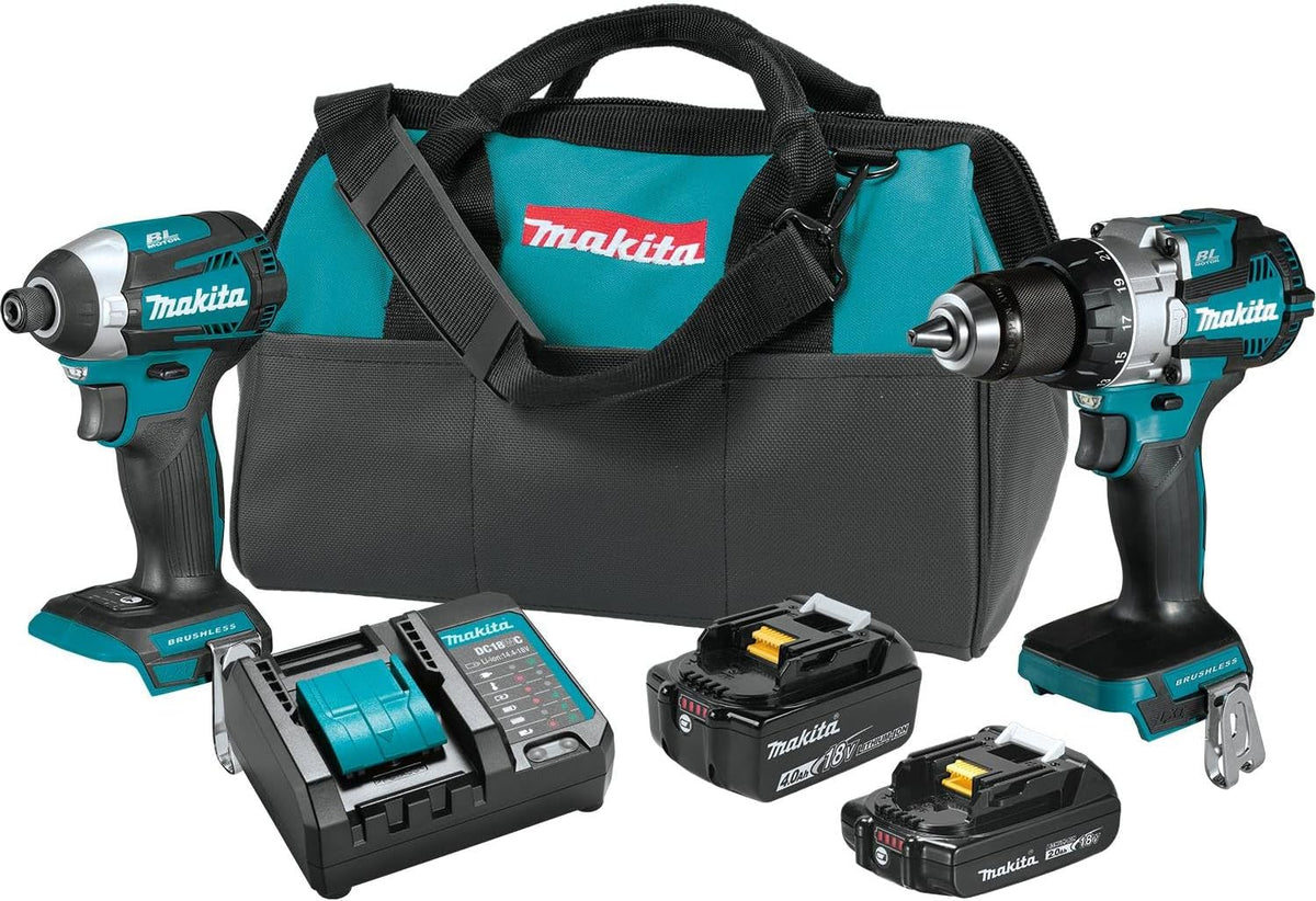 Makita XT296SMR 18V LXT® Lithium-Ion Brushless Cordless 2-Pc. Combo Kit (2.0Ah/4.0Ah)