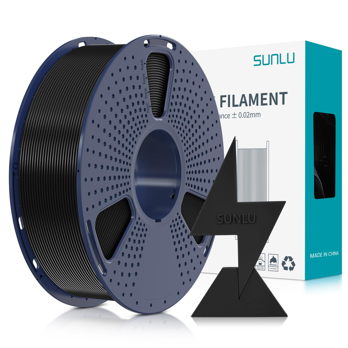 SUNLU High Speed PLA Filament Mini Pack, 30mm/s - 600mm/s Print Range, High Flow Speedy 3D Printer PLA Filament Bundle, 250g/Spool, Black+White+Green+Blue+Red+Orange+Yellow+Pink