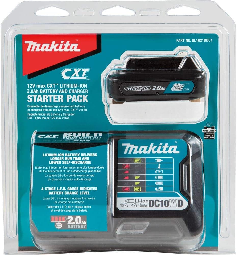 Makita BL1021BDC1 12V Max CXT Lithium-Ion Battery and Charger Starter Pack