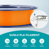 250g PLA Filament 1.75mm Bundle, SUNLU 3D Printer Filament Neatly Wound, Individually Vacuum Packed, 250g Spool, 8 Rolls, White+Red+Orange+Yellow+Green+Blue+Cyan+Purple