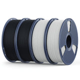 Matte PLA Filament 1.75mm, 4kg(8.8lbs) SUNLU 3D Printer Filament, Matte Surface Texture, No Clogging, Less Brittle, Black+White+Klein Blue+Olive Green