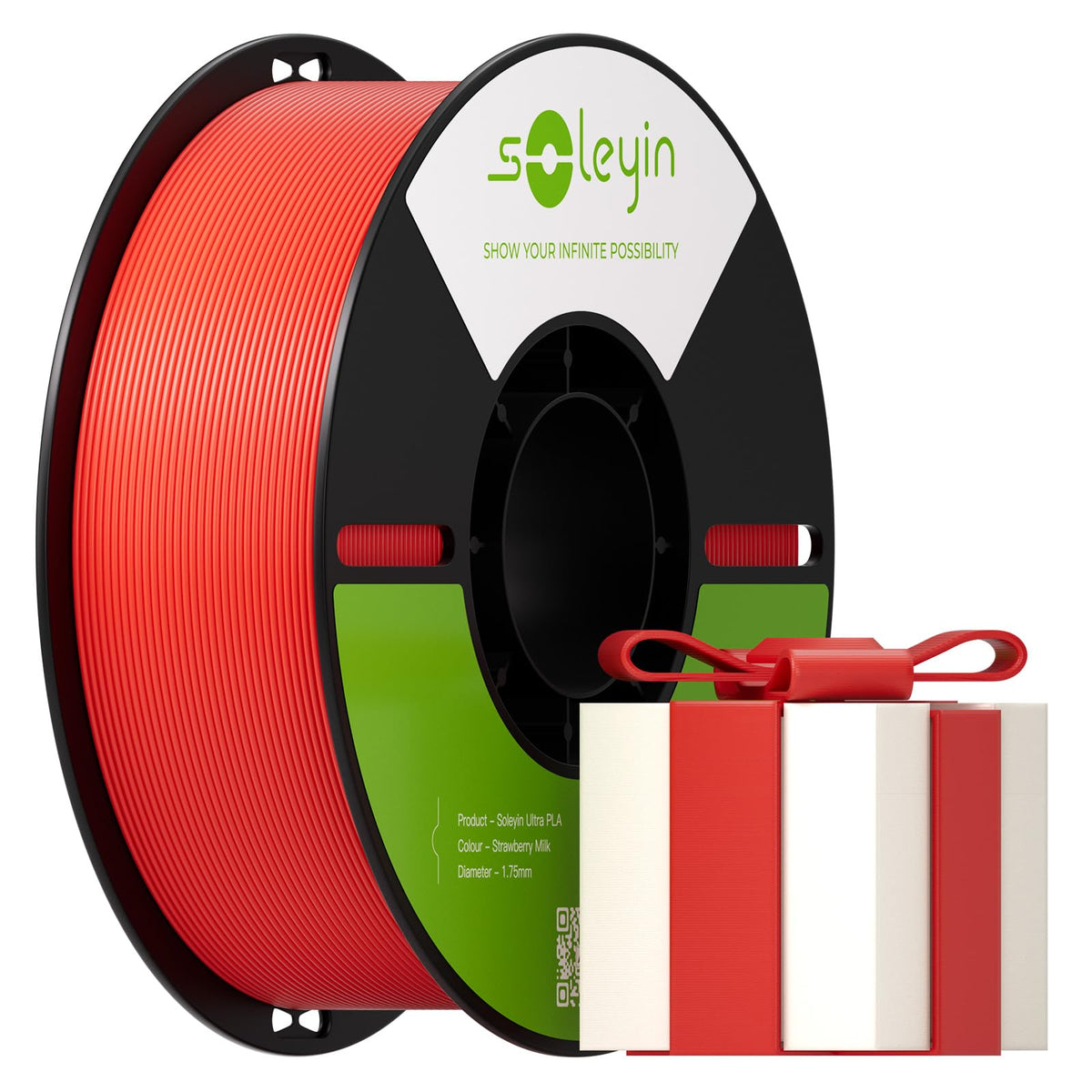 Soleyin PLA Filament 1.75mm 4KG, 3D Printer Filament 4 Pack 1kg Spool, Neatly Wound, ±0.02mm Accuracy, High-Speed & Strong Toughness, No Warping, Fits Most FDM Printers (4 * 1kg Black)