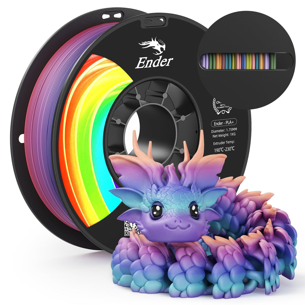 Creality Matte PLA Plus Filament 1.75mm, Low Warping, Minimal Layer Lines, Dimensional Accuracy +/- 0.02mm, 4kg (8.8lb) 3D Printer PLA+ Filament Bundle, Matte Black (4 Pack)