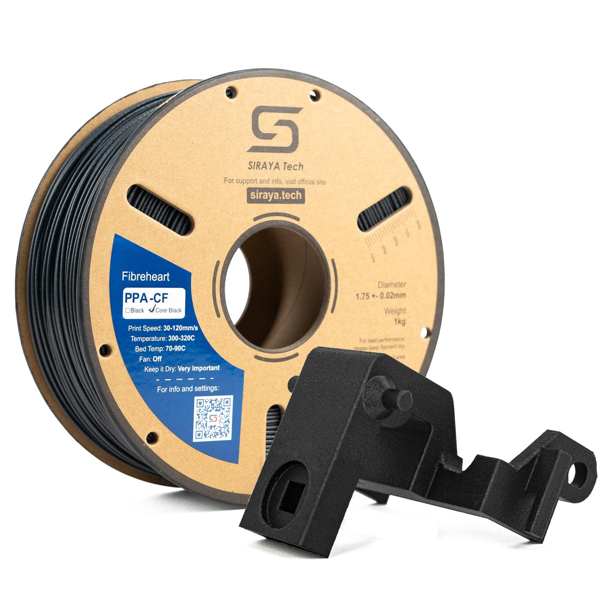 Siraya Tech Fibreheart PPA 3D Printing Filament - High Performance Polyphthalamide Nylon, Extreme Strength & Heat Resistance for Industrial & Engineering Applications - 1kg (2.2lbs) 1.75mm