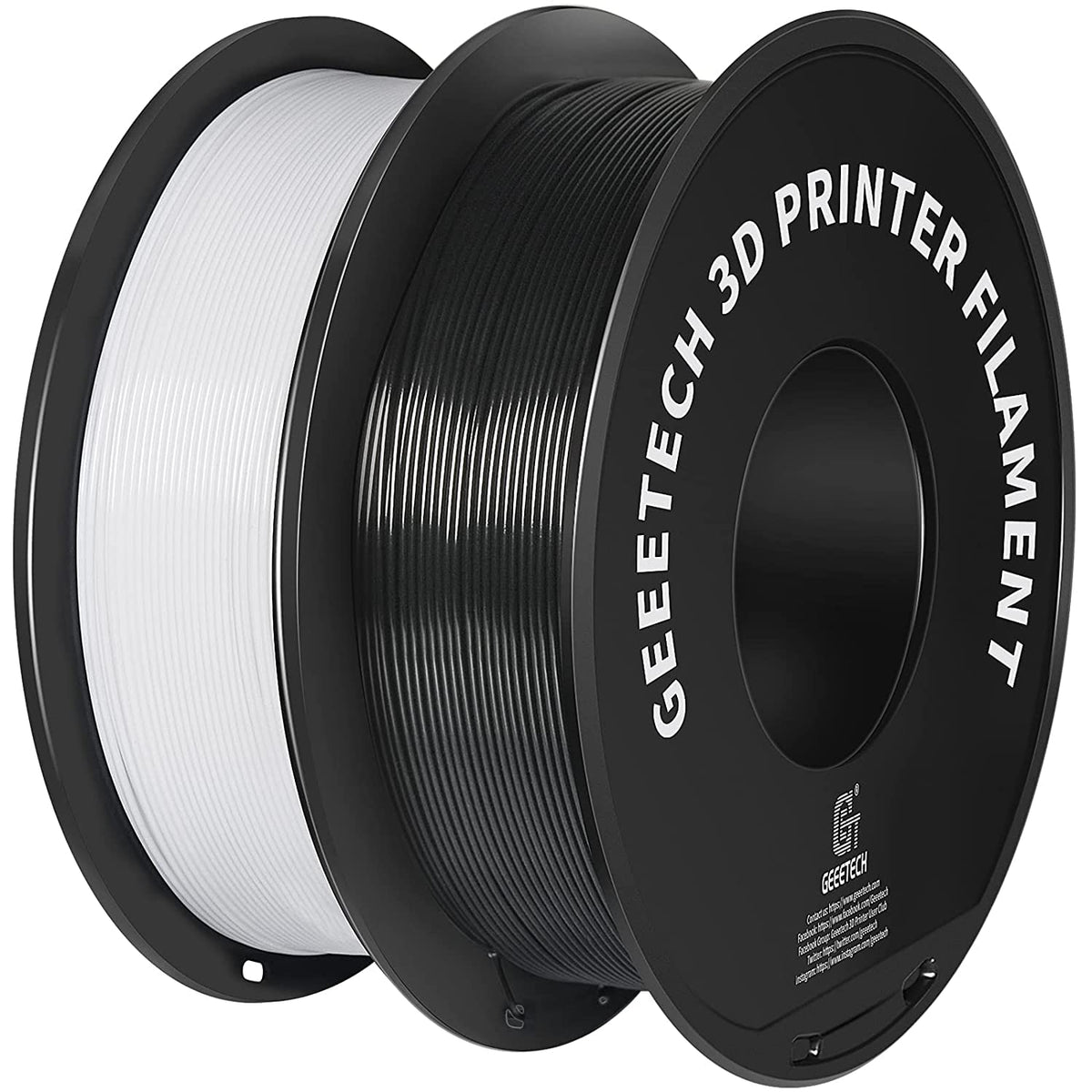 GEEETECH 6KG 3D Printer Filament Bundle - Black PLA Filament 1.75mm ±0.02mm (6 Spools, 1KG Each) - High Precision, Low Warping, 3D Printing Filament Fits Most FDM 3D Printers