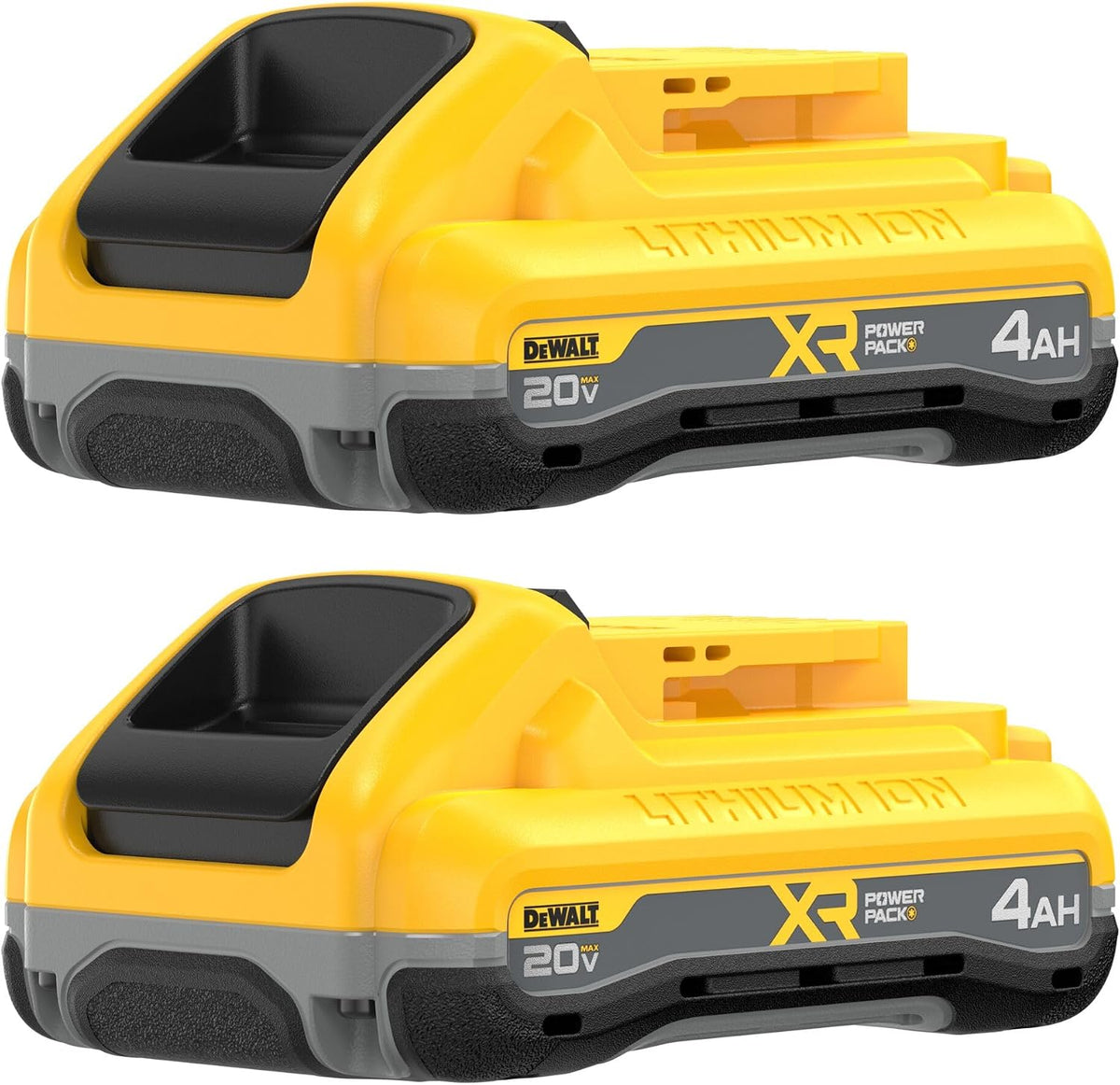 DEWALT 20V MAX* XR Battery, 4.0-Ah, 2-Pack (DCB204-2), Black