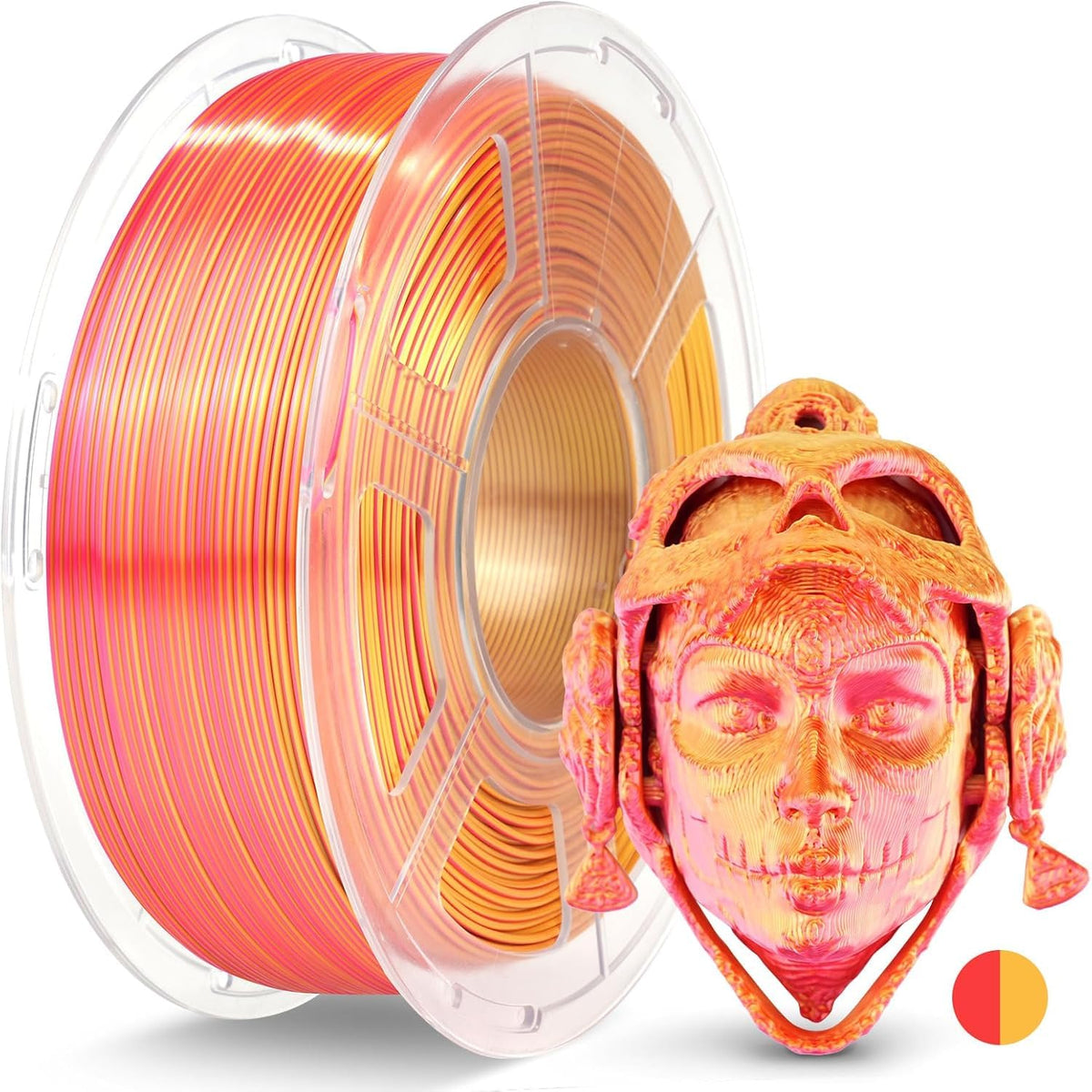 JAYO 3D Printer Filament Bundle, PLA Silk Filament Bundle Multicolor, Shiny Silk PLA Filament 1.75mm, Fast Color Change Rainbow, 250g Spool, 8 Rolls, 2kg in Total