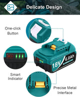 Twupixy 2Pack 18-Volt Replace for Makita 18V Battery BL1860B, Replacement Batteries Compatible with Makita BL1860 BL1820 1830B 1840B 1850B, Fit with Original makita 18V Battery Chargers