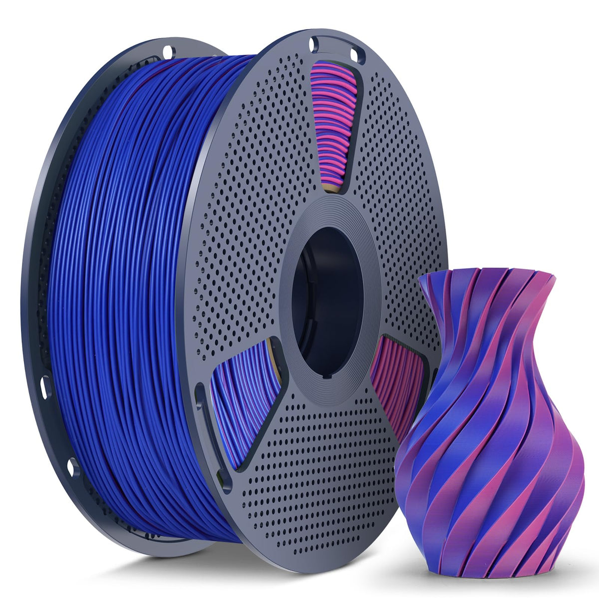 Matte PLA Filament 1.75mm, 4kg(8.8lbs) SUNLU 3D Printer Filament, Matte Surface Texture, No Clogging, Less Brittle, Black+White+Klein Blue+Olive Green