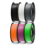 ANYCUBIC PLA Filament 1.75mm Bundle, 3D Printing PLA Filament 1.75mm Dimensional Accuracy +/- 0.02mm, 1KG Reusable Spool (2.2 lbs), 4KG Black + White + Blue + Red