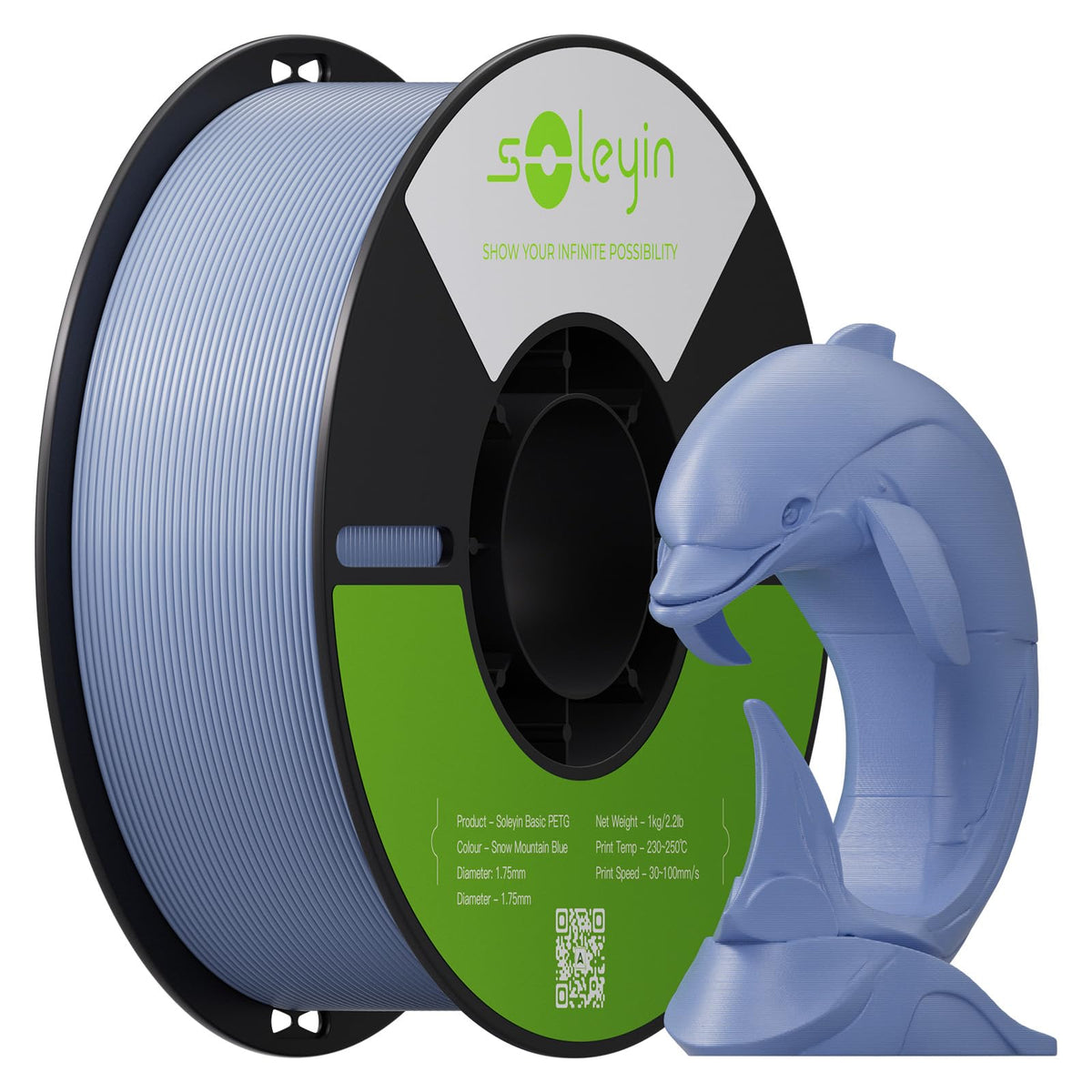 Soleyin PLA Filament 1.75mm 4KG, 3D Printer Filament 4 Pack 1kg Spool, Neatly Wound, ±0.02mm Accuracy, High-Speed & Strong Toughness, No Warping, Fits Most FDM Printers (4 * 1kg Black)