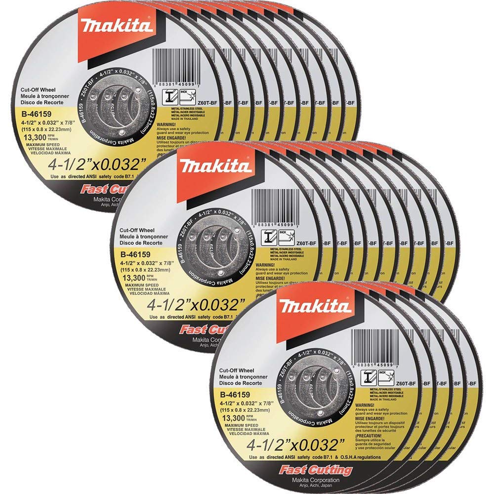 Makita B-46165-25 5" x .032" x 7/8" Ultra Thin Cut-Off Wheel (25 Pack), Stainless