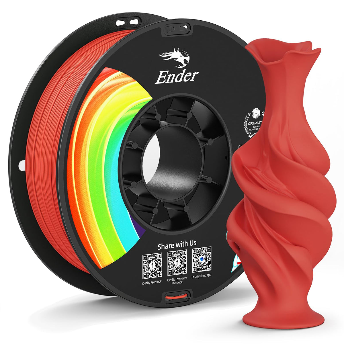 Creality Matte PLA Plus Filament 1.75mm, Low Warping, Minimal Layer Lines, Dimensional Accuracy +/- 0.02mm, 4kg (8.8lb) 3D Printer PLA+ Filament Bundle, Matte Black (4 Pack)