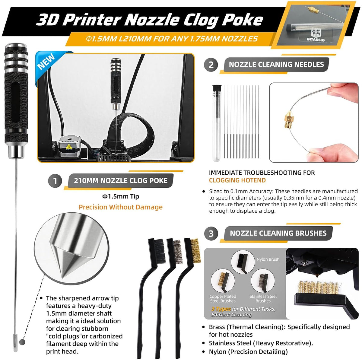 59pcs 3D Printer Tools Kit with Hard Case, 3D Printer Accessories incl Deburring Tool, Digital Caliper, Hygrometer, Nozzle Clog Poke, Pilers, Flush Cutter, for Bambu Lab, Ender 3, FDM/SLA Printers etc