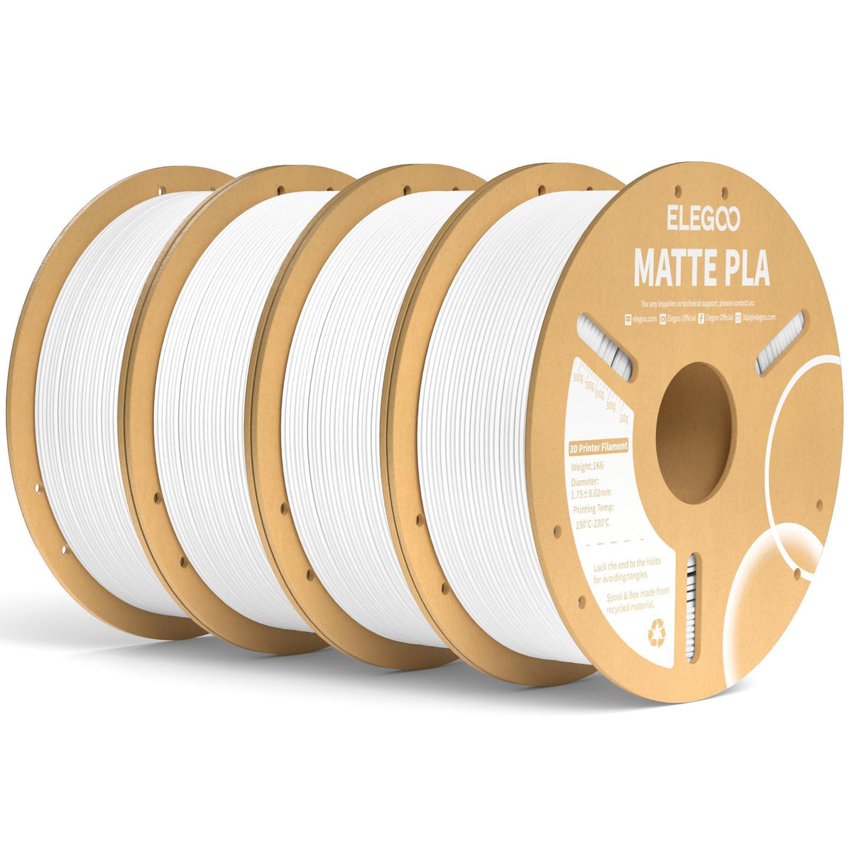 ELEGOO Matte PLA 3D Printer Filament Bundle 1.75mm, 8 Colors 250g Spool Dimensional Accuracy +/- 0.02mm, 8 Pack Multicolors Fits for Most FDM 3D Printers