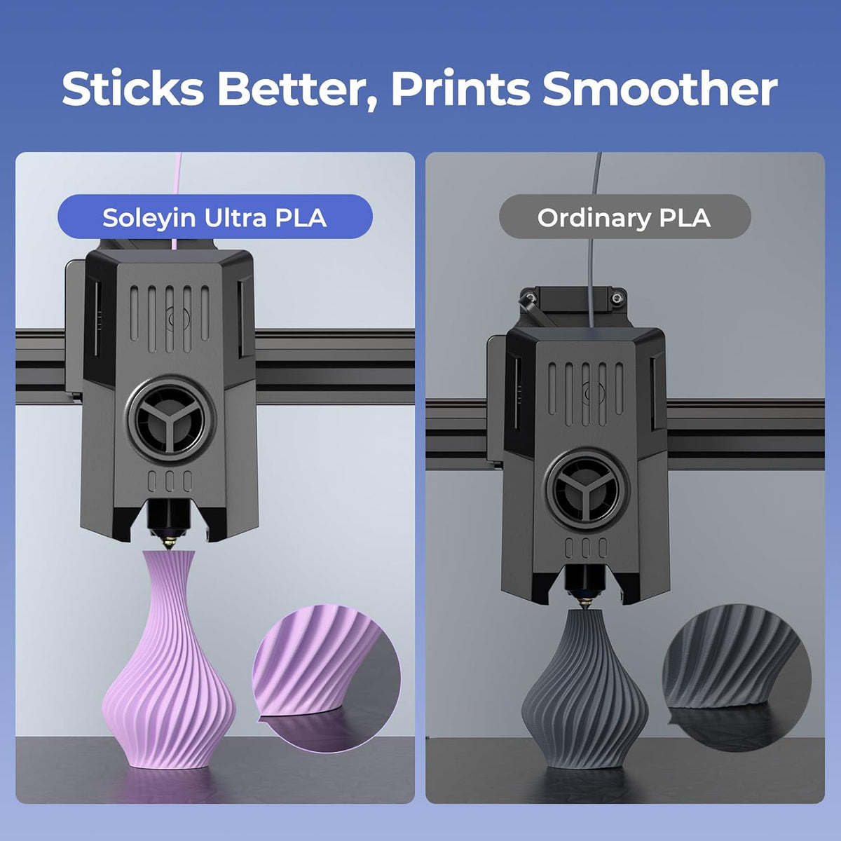 Soleyin PLA Filament 1.75mm 4KG, 3D Printer Filament 4 Pack 1kg Spool, Neatly Wound, ±0.02mm Accuracy, High-Speed & Strong Toughness, No Warping, Fits Most FDM Printers (4 * 1kg Black)