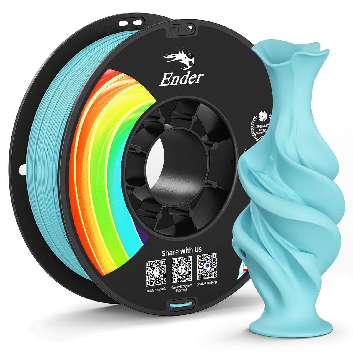 Creality Matte PLA Plus Filament 1.75mm, Low Warping, Minimal Layer Lines, Dimensional Accuracy +/- 0.02mm, 4kg (8.8lb) 3D Printer PLA+ Filament Bundle, Matte Black (4 Pack)