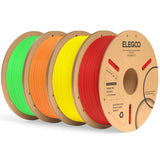 ELEGOO 250g PLA Plus Filament Bundle 1.75mm, 8 Colors 3D Printer Filaments Dimensional Accuracy +/- 0.02mm, 8 Pack 250g Spool, Black/White/Red/Dark Blue/Orange/Yellow/Sky Blue/Sea Green