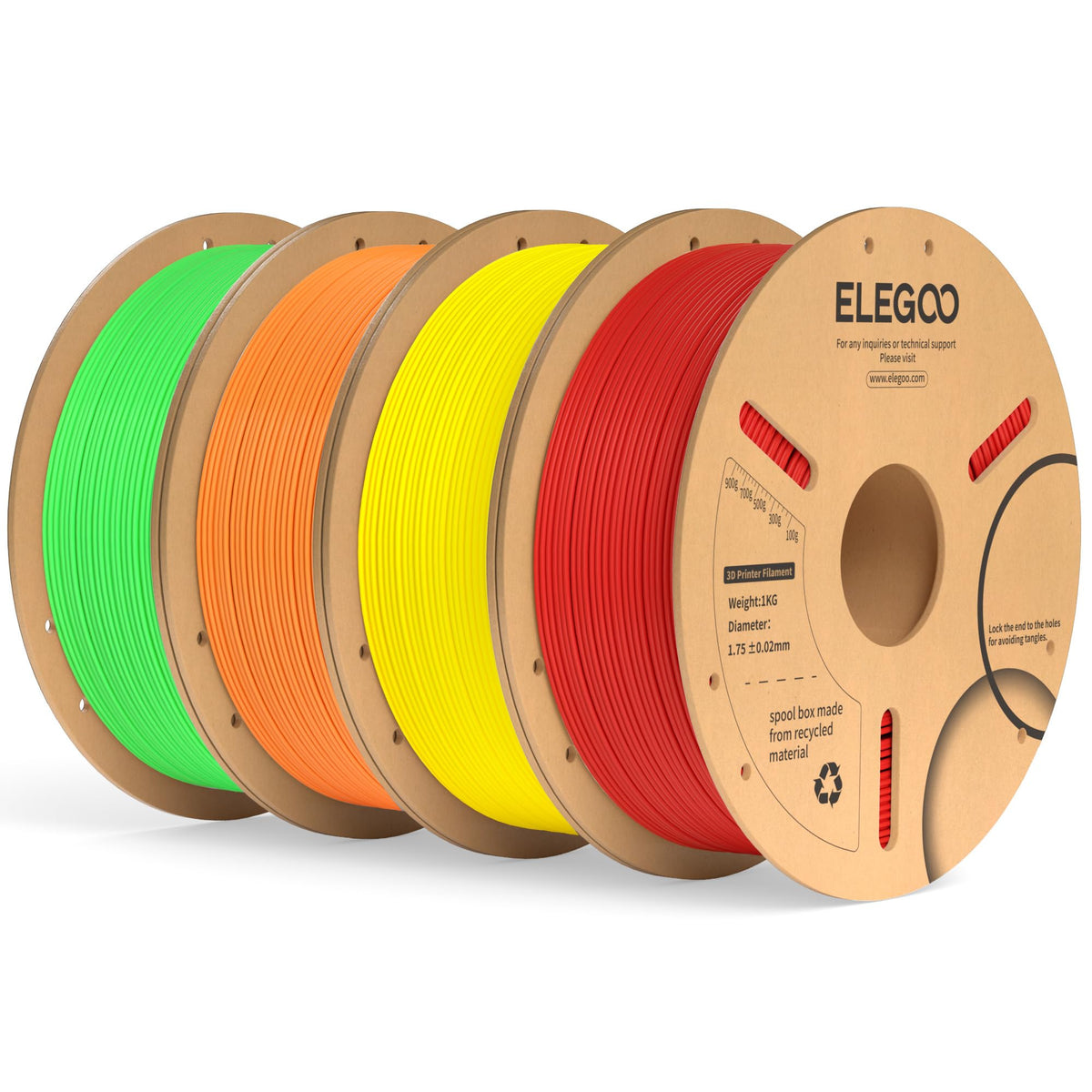 ELEGOO 250g PLA Plus Filament Bundle 1.75mm, 8 Colors 3D Printer Filaments Dimensional Accuracy +/- 0.02mm, 8 Pack 250g Spool, Black/White/Red/Dark Blue/Orange/Yellow/Sky Blue/Sea Green