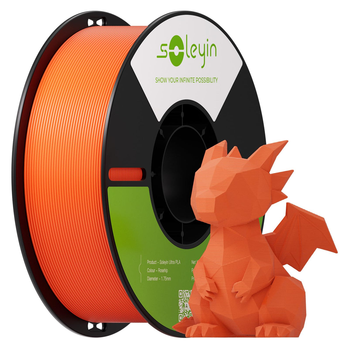 Soleyin PLA Filament 1.75mm 4KG, 3D Printer Filament 4 Pack 1kg Spool, Neatly Wound, ±0.02mm Accuracy, High-Speed & Strong Toughness, No Warping, Fits Most FDM Printers (4 * 1kg Black)