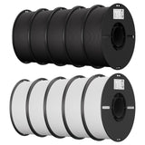 Creality 3D Printer Filament 1.75mm 4KG, PLA Filament Bulk +/- 0.02mm, 4 Pack 1kg Spool(2.2lbs) 3D Printing Filament Fits for Most FDM 3D Printers, Black White Blue Red