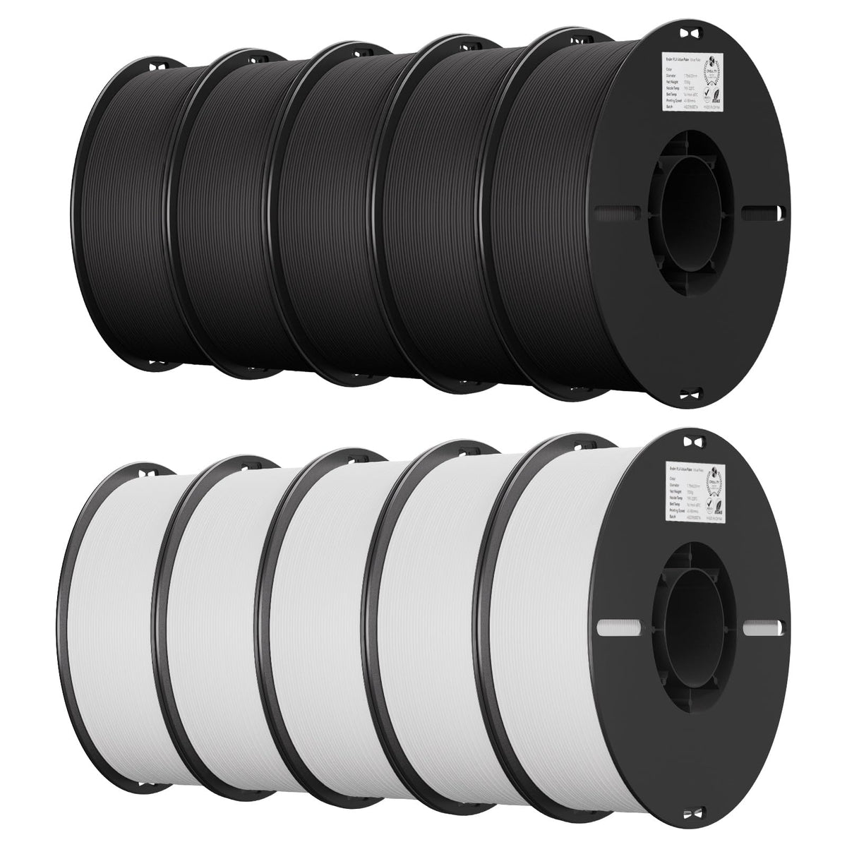 Creality 3D Printer Filament 1.75mm 4KG, PLA Filament Bulk +/- 0.02mm, 4 Pack 1kg Spool(2.2lbs) 3D Printing Filament Fits for Most FDM 3D Printers, Black White Blue Red