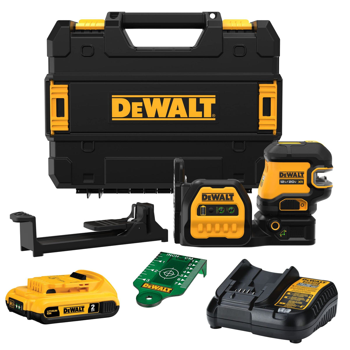 DEWALT 20V/12V MAX Laser Level Kit, 3 x 360, Green (DCLE34030G), Color Yellow