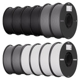 Creality 3D Printer Filament 1.75mm 4KG, PLA Filament Bulk +/- 0.02mm, 4 Pack 1kg Spool(2.2lbs) 3D Printing Filament Fits for Most FDM 3D Printers, Black White Blue Red
