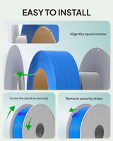 ELEGOO PLA Basic Refill Filament 1.75mm Bundle 4KG, 3D Printer Filament No Spool for Reusable Spool Refilling Dimensional Accuracy +/- 0.02mm, 4pcs 1kg Spool(2.2lbs) Black, White, Red, Cobalt Blue