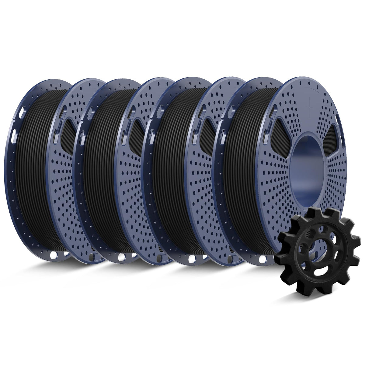 SUNLU 3D Printer Filament Bundle, PLA Plus Filament 10KG 1.75mm, Neatly Wound Filament for Most 3D Printer, 10 Colors, 1kg Spool, Black+White+Grey+Green+Blue+Grassgreen+Bluegrey+Pureyellow+Red+Orange