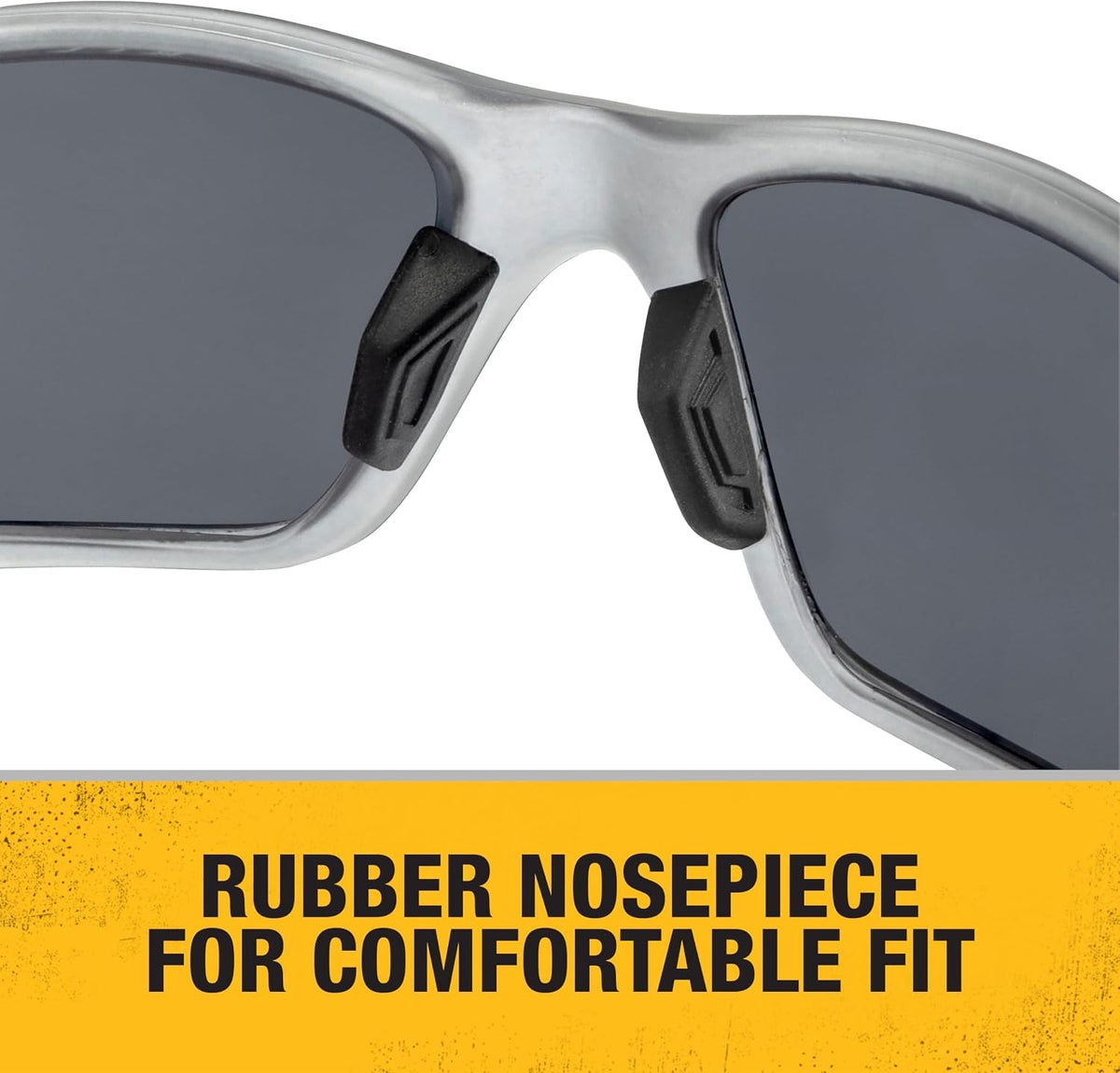 DEWALT DPG112-2D Miter™ Premium Vented No-Slip Safety Glasses – Smoke Lens – Vented Frame & Lenses – Rubber Temples & Nosepiece – 1 Pair