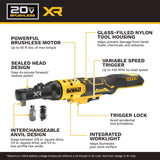 DEWALT 20V MAX* XR Brushless 1/4 in. & 3/8 in. Sealed Head Ratchet (Tool Only) (DCF520B)