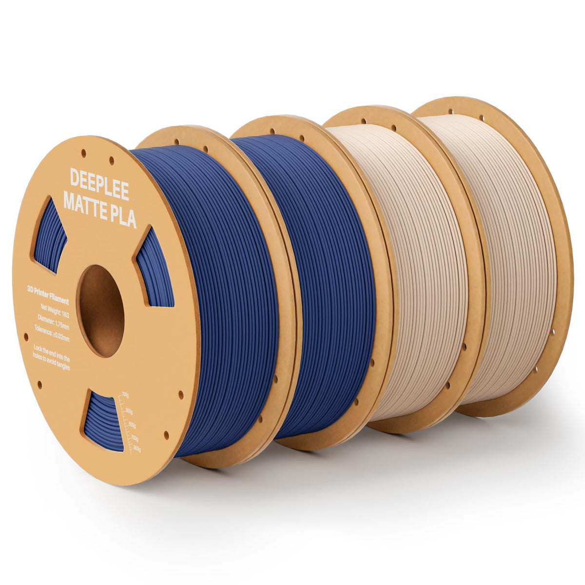 Matte PLA Filament 1.75mm, 3D Printer Filament Dimensional Accuracy +/- 0.02mm, No Clogging, Higher Toughness, Cardboard Spool 3D Filament, 4 Pack Black