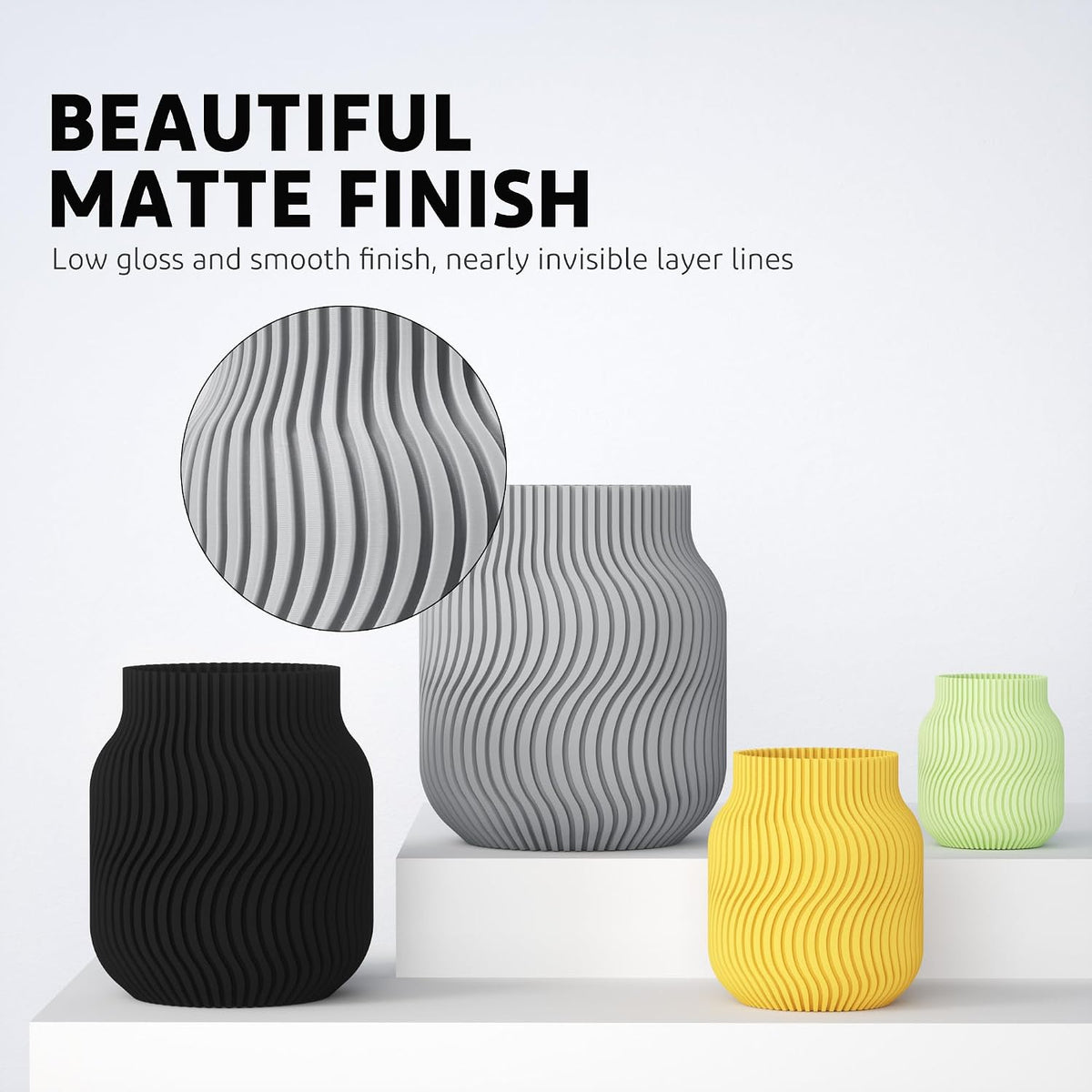 ELEGOO Matte PLA 3D Printer Filament Bundle 1.75mm, 8 Colors 250g Spool Dimensional Accuracy +/- 0.02mm, 8 Pack Multicolors Fits for Most FDM 3D Printers