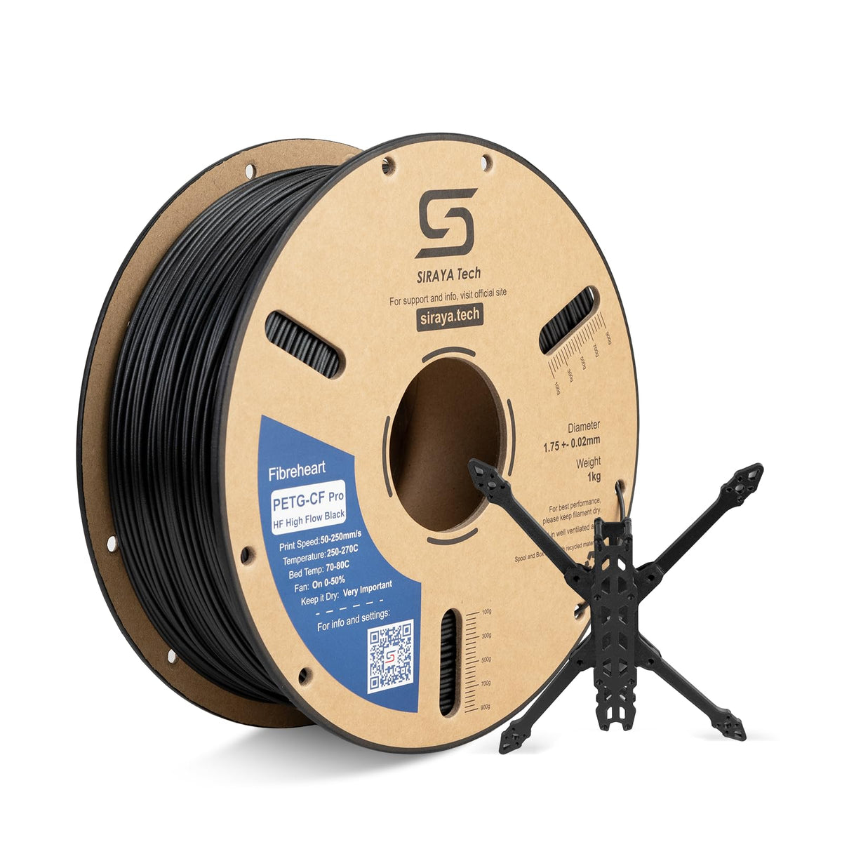 Siraya Tech Fibreheart PPA 3D Printing Filament - High Performance Polyphthalamide Nylon, Extreme Strength & Heat Resistance for Industrial & Engineering Applications - 1kg (2.2lbs) 1.75mm