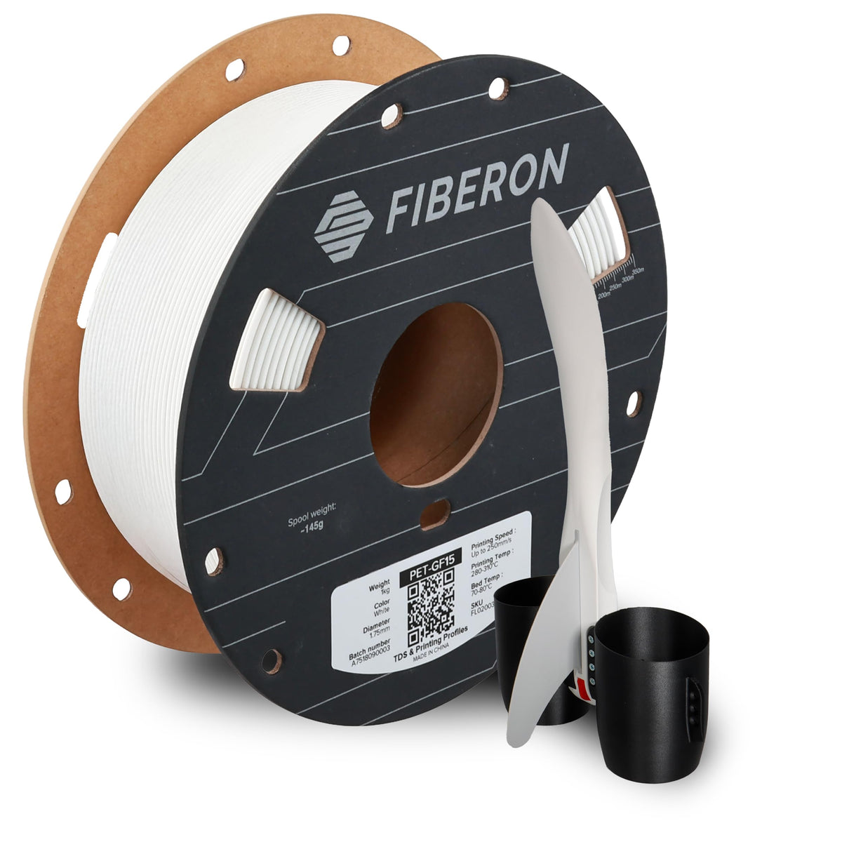 Polymaker Fiberon PA6-CF20 Carbon Fiber Nylon Filament 1.75mm Black 0.5kg, Fiberon PA6-CF20 Nylon Warp Free 1.75mm 3D Printing Filament