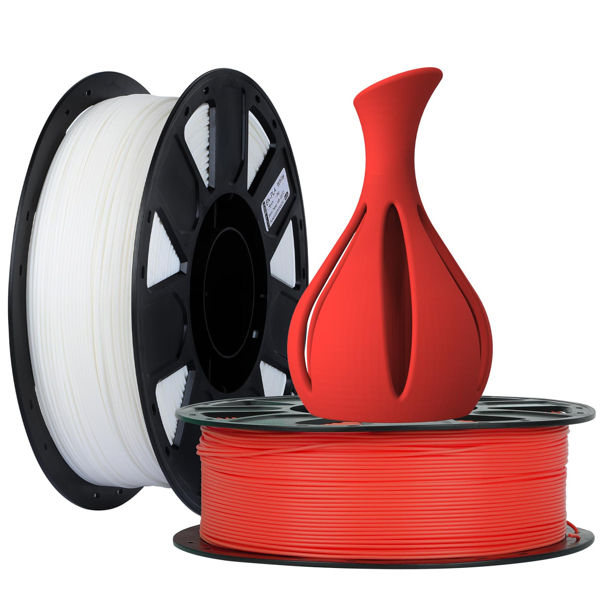 Creality 3D Printer Filament 1.75mm 4KG, PLA Filament Bulk +/- 0.02mm, 4 Pack 1kg Spool(2.2lbs) 3D Printing Filament Fits for Most FDM 3D Printers, 4 White