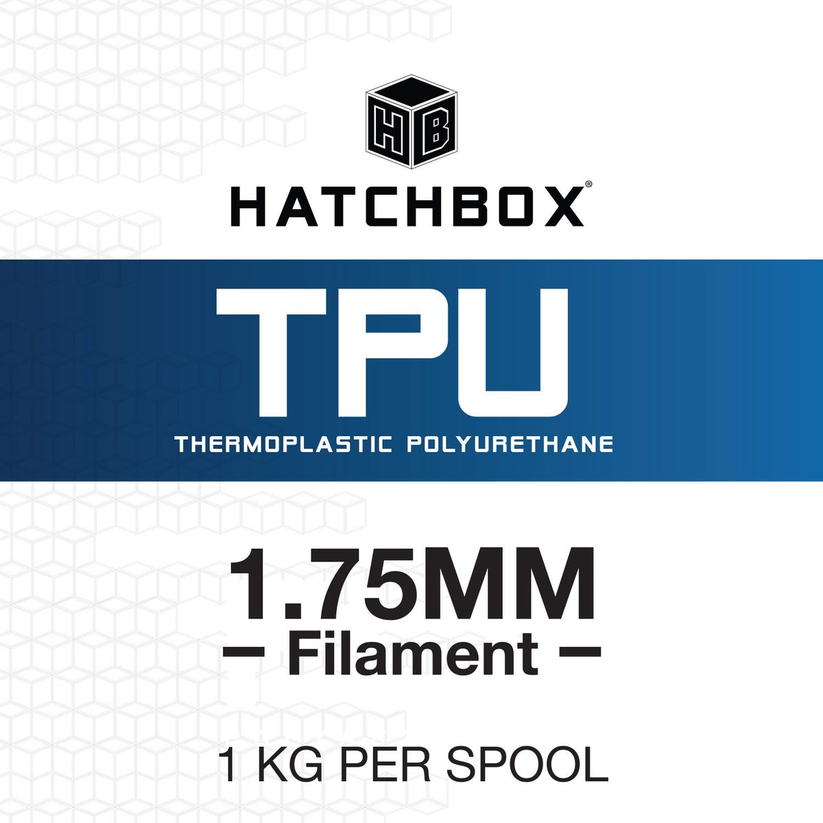 HATCHBOX 1.75mm Black TPU 3D Printer Filament Shore 95A, 1 KG Spool, Dimensional Accuracy +/- 0.03 mm, 3D Printing Filament