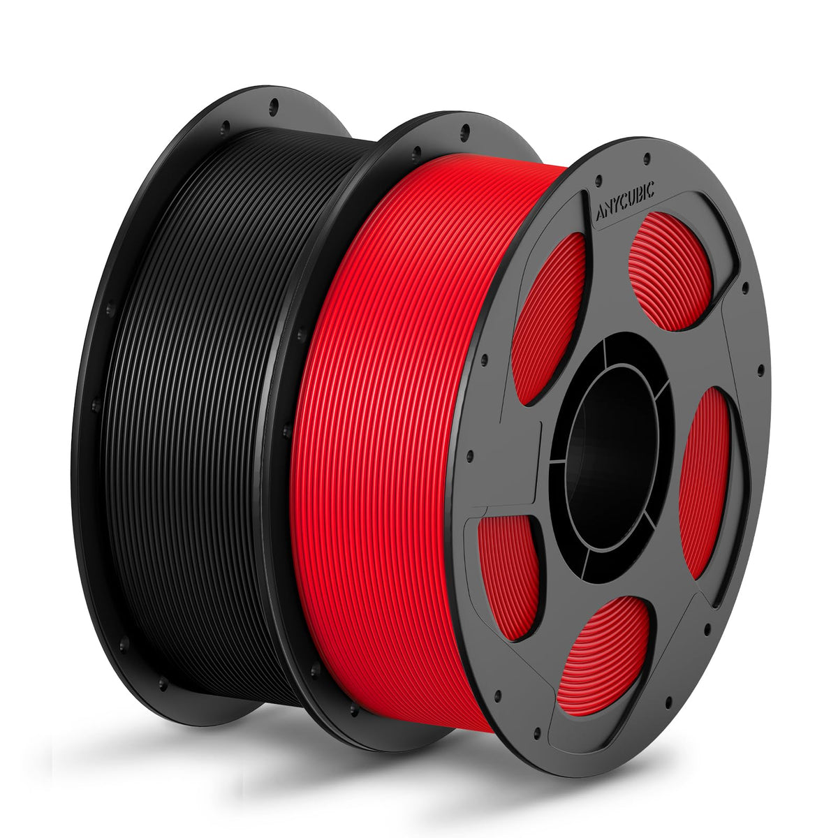 ANYCUBIC PLA Filament 1.75mm Bundle, 3D Printing PLA Filament 1.75mm Dimensional Accuracy +/- 0.02mm, 1KG Reusable Spool (2.2 lbs), 4KG Black + White + Blue + Red