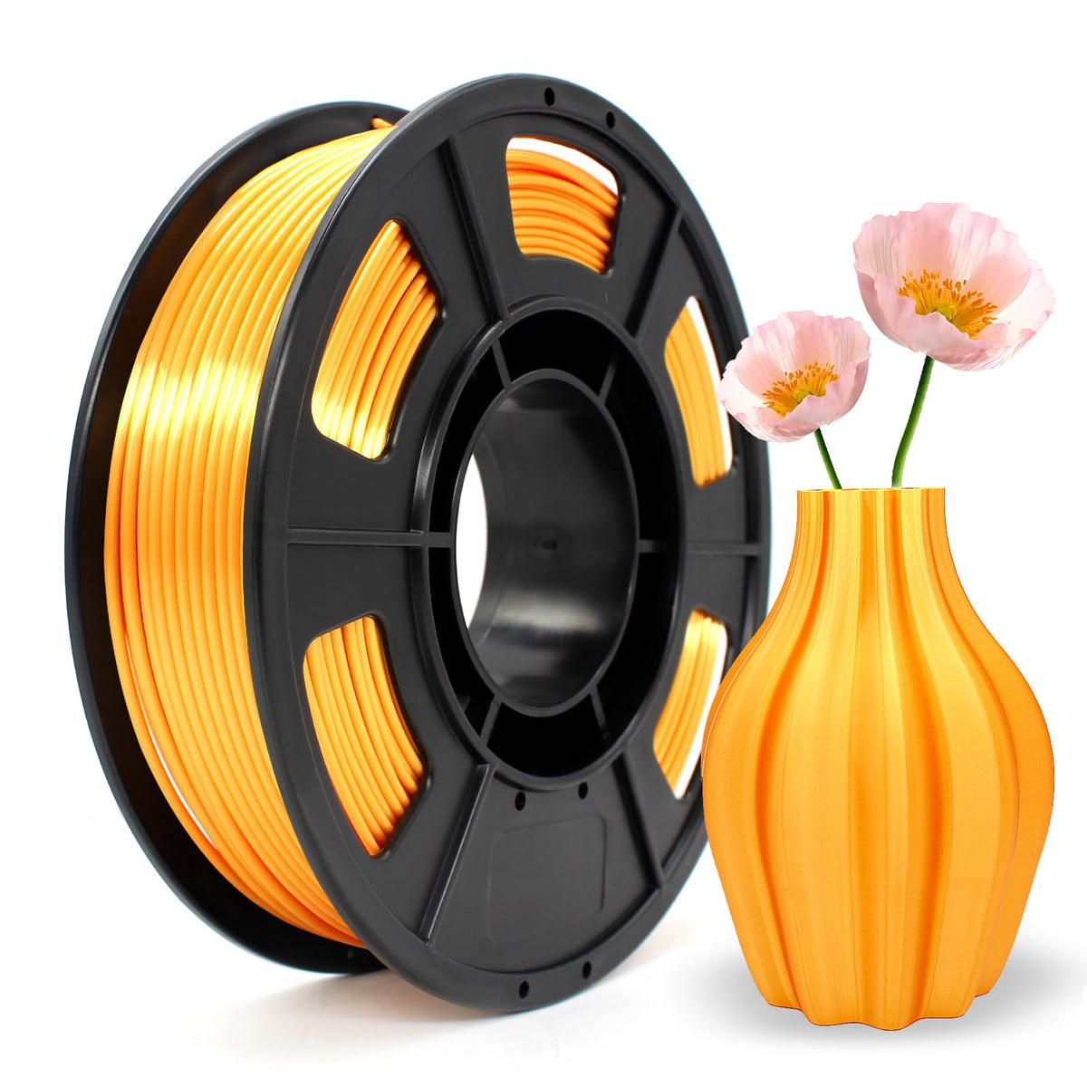 3D Printer Filament Bundle,1.75MM Silk PLA Filament Multicolor 250g*10 Rolls,Bulk Filament fits for Most FDM 3D Printers.