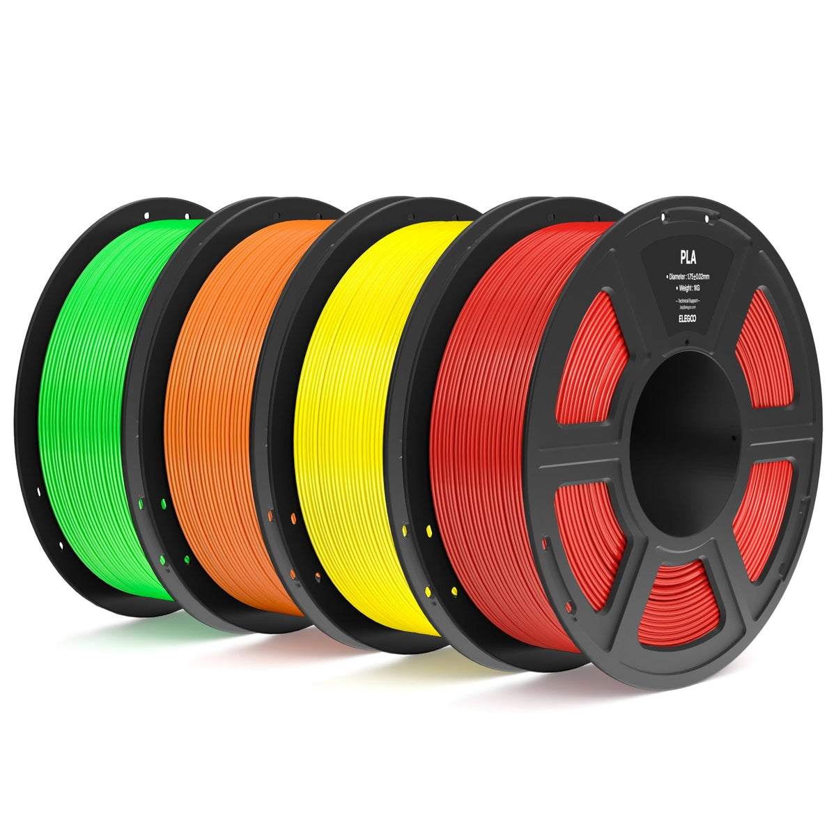 ELEGOO PLA Filament 1.75mm Bundle 4KG, 3D Printer Filament Dimensional Accuracy +/- 0.02mm, 4pcs 1kg Spool(2.2lbs) Fit Most FDM 3D Printers (Pink, Purple, Sky Blue, Sea Green)