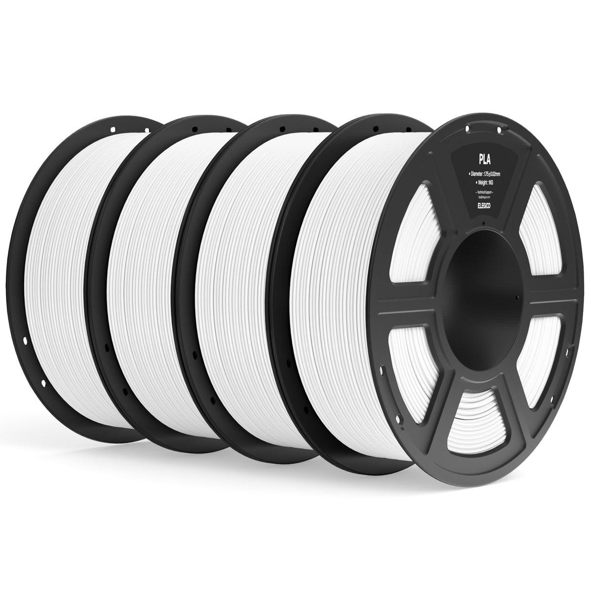 ELEGOO PLA Filament 1.75mm Bundle 4KG, 3D Printer Filament Dimensional Accuracy +/- 0.02mm, 4pcs 1kg Spool(2.2lbs) Fit Most FDM 3D Printers (Black, White, Dark Blue, True Red)