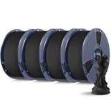 SUNLU High Speed Matte PLA Filament, Smooth PLA Matte 3D Printer Filament Bundle, 2kg in Total, 0.25kg Spool, 8 Packs, Black+White+Grey+Chocolate+Sky Blue+Olive Green+ Sunny Orange+Sakura Pink