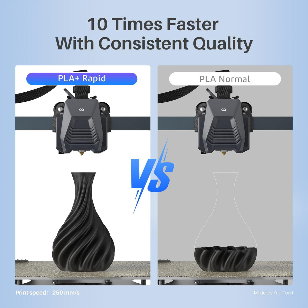 ELEGOO Rapid PLA Plus Filament 1.75mm Black 4KG, PLA+ 3D Printer Filament for 30-600 mm/s High Speed Printing, Dimensional Accuracy +/- 0.02 mm, 4 Pack 1kg Spool(2.2lbs)