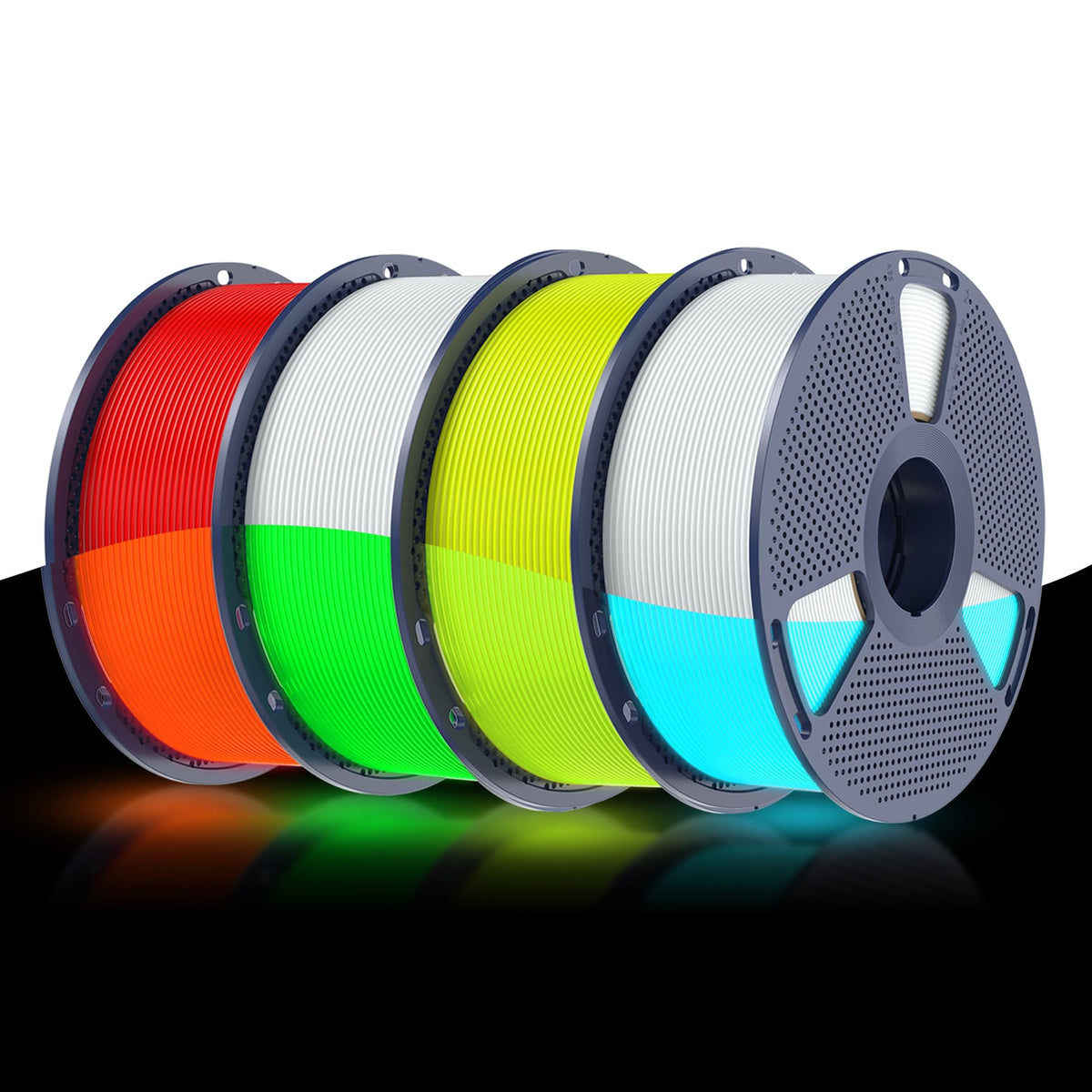 SUNLU 3D Printer Filament Bundle PLA Filament 1.75mm, Individually Vacuum Packed, 0.25kg per Spool, 2kg in Total, 8 Pack, Black+Bone White+Grey+Brown+Red+Blue+Olive Green+Wood