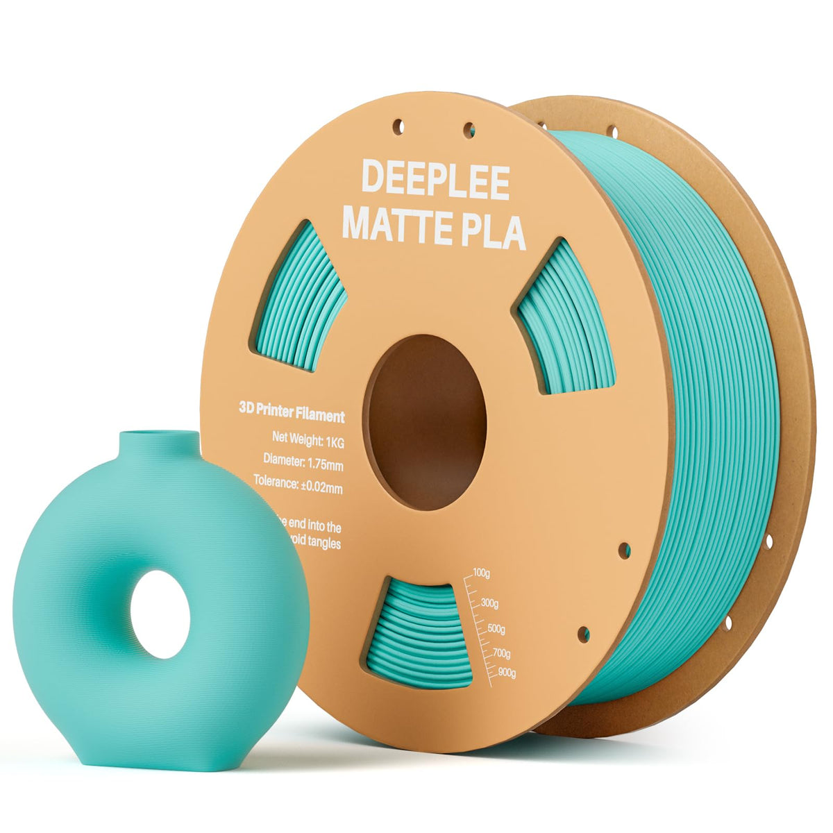 Matte PLA Filament 1.75mm, 3D Printer Filament Dimensional Accuracy +/- 0.02mm, No Clogging, Higher Toughness, Cardboard Spool 3D Filament, 4 Pack Black
