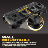 DEWALT Battery Charger 12V MAX, 20V MAX, FLEXVOLT 20V/60V MAX, 4 Amp, Fast Charger, Multiport Simultaneous Charging Station (DCB1404)