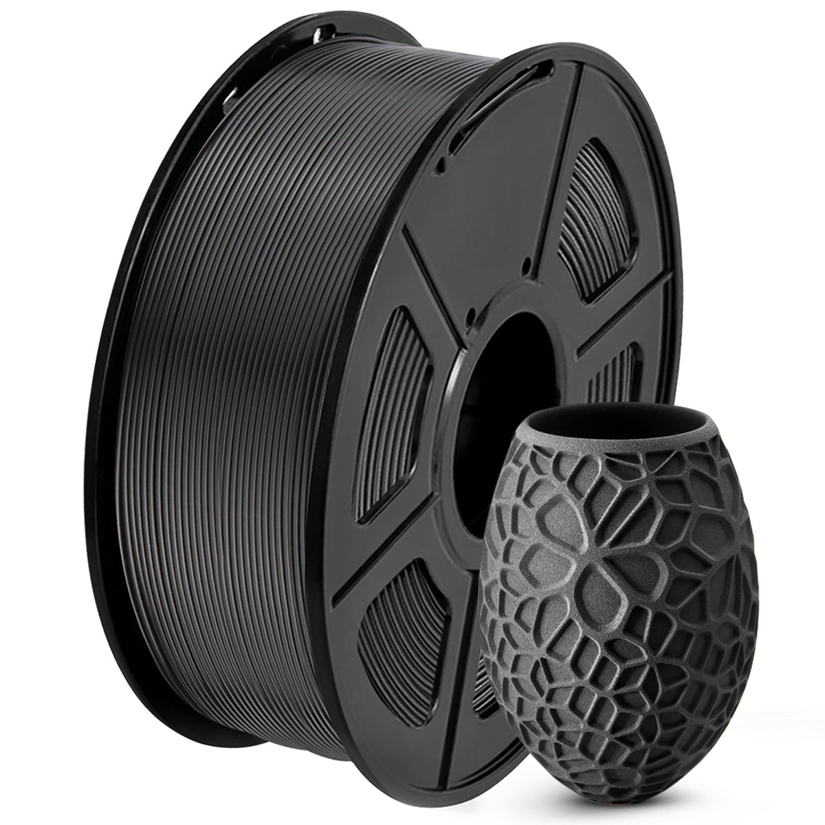 SUNLU 3D Printer Filament 10kg Bundle, Neatly Wound PLA Filament 1.75mm ±0.02mm, Individually Vacuum-Sealed,1kg per Spool, 10 Pack, (5 spools of Black and 5 spools of White)