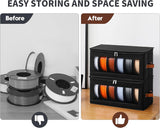 Qozary Filament Storage Box - 4 Pack 3D Printer Filament Storage Containers with Desiccants, Holds Up to 24 Rolls, 3D Printing Accessories Holder Rack for Home, Office Workshop, Studio